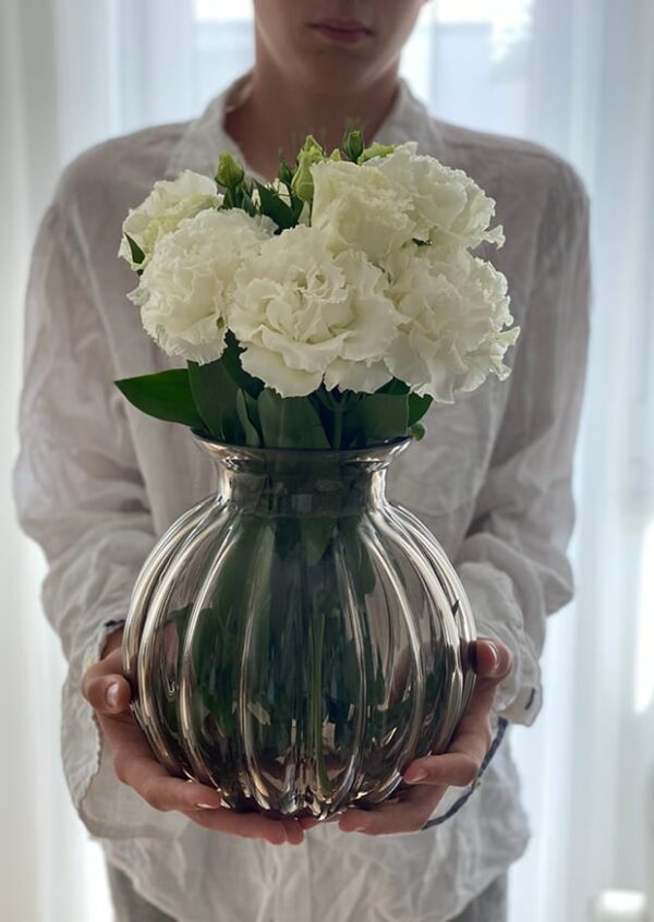 "Maria" Crystal Vase smoky