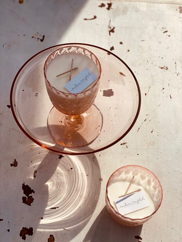 "CRYSTALKA" NATURAL CANDLE IN ROSÉ GLASS - Image 5