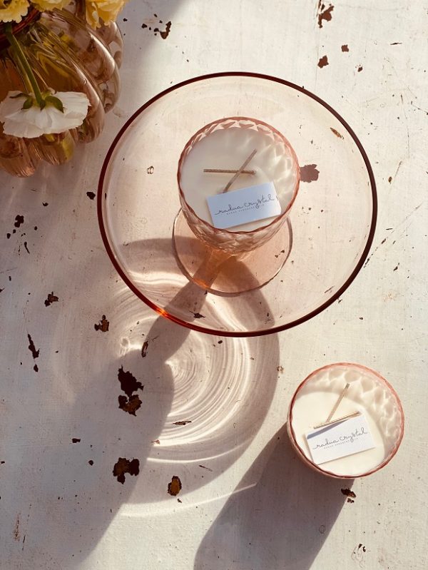 "CRYSTALKA" NATURAL CANDLE IN ROSÉ GLASS - Image 6