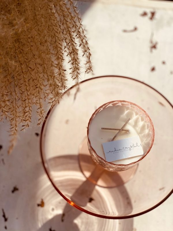 "CRYSTALKA" NATURAL CANDLE IN ROSÉ GLASS - Image 7