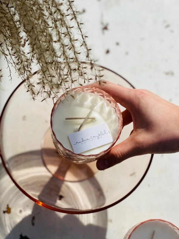 "CRYSTALKA" NATURAL CANDLE IN ROSÉ GLASS - Image 9