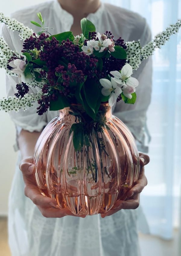 "Maria" Crystal Vase rosé