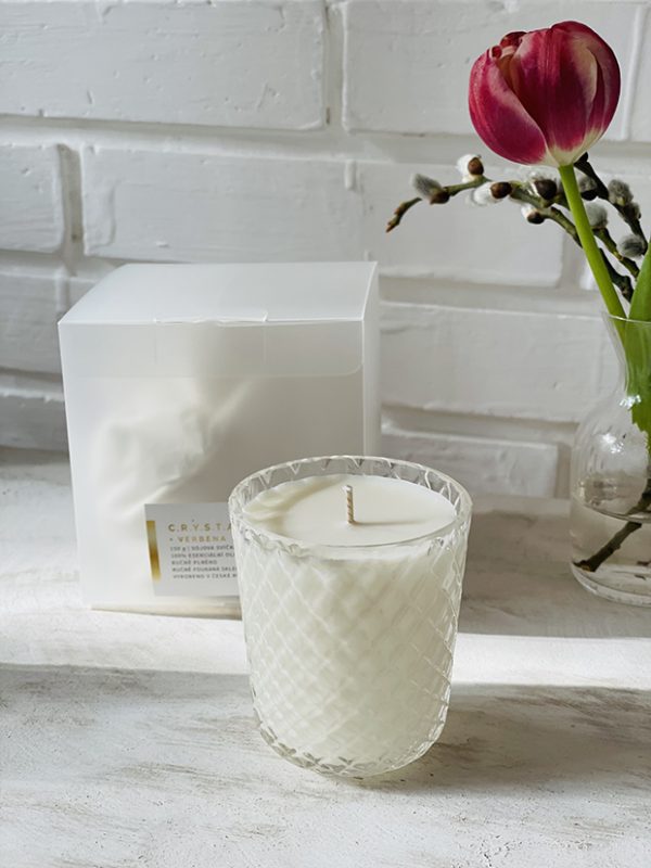 "CRYSTALKA" NATURAL MINI-CANDLE IN CLEAR GLASS - Image 2