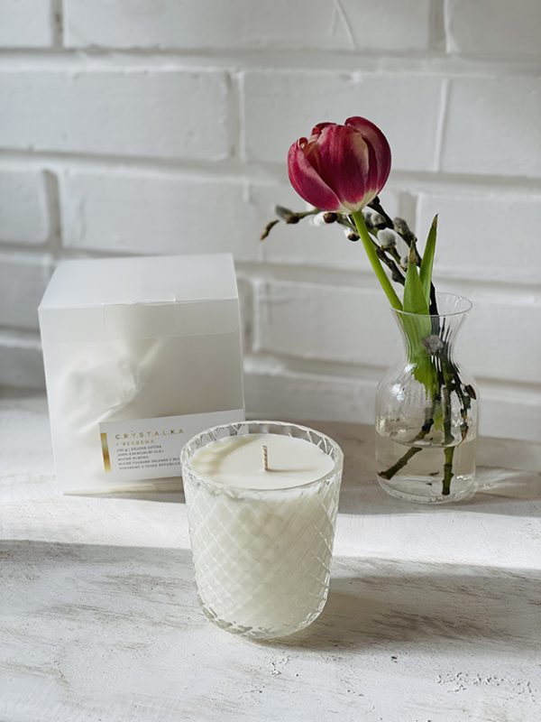 "CRYSTALKA" NATURAL MINI-CANDLE IN CLEAR GLASS - Image 4