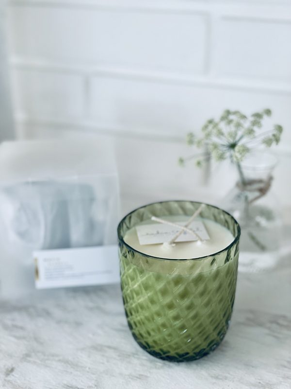 "CRYSTALKA" NATURAL CANDLE IN olive GLASS - Image 5