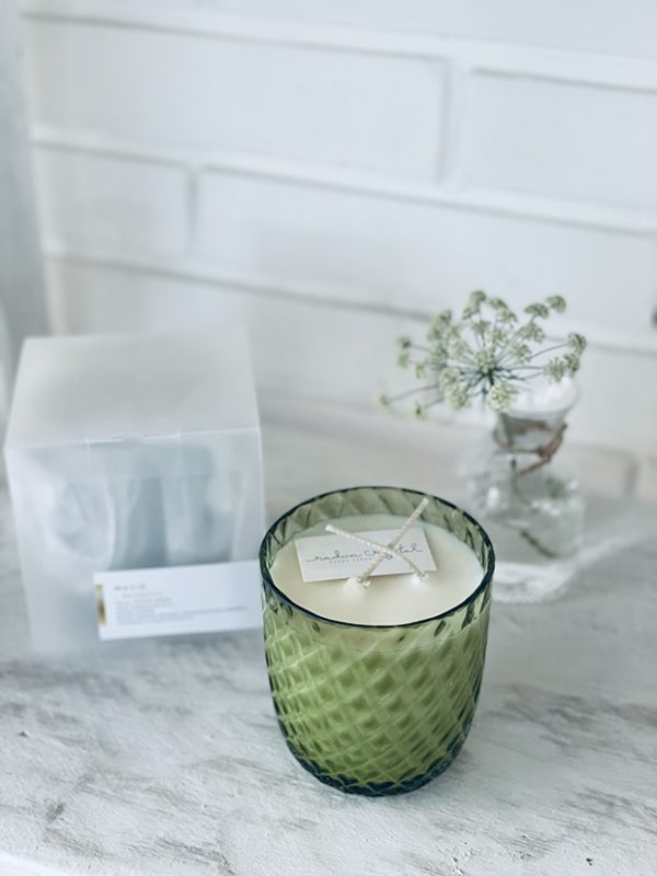 "CRYSTALKA" NATURAL CANDLE IN olive GLASS - Image 6