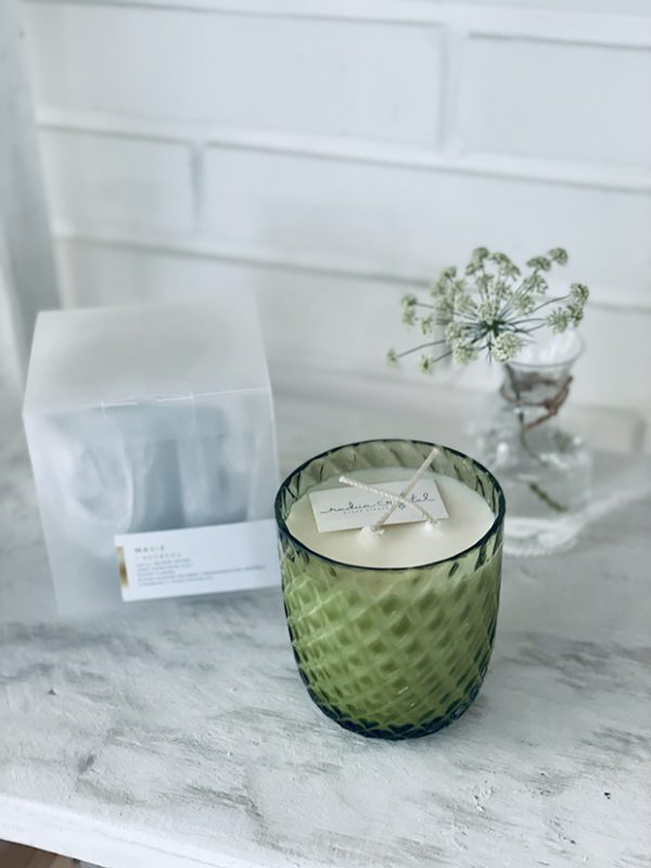 "CRYSTALKA" NATURAL CANDLE IN olive GLASS - Image 7