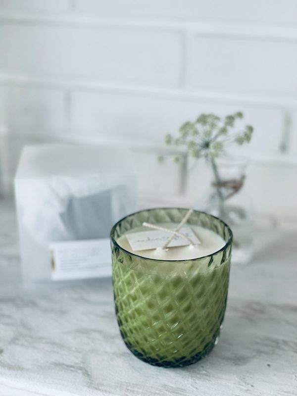 "CRYSTALKA" NATURAL CANDLE IN olive GLASS - Image 8