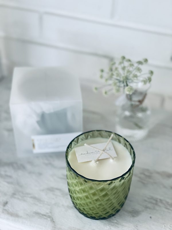 "CRYSTALKA" NATURAL CANDLE IN olive GLASS - Image 9