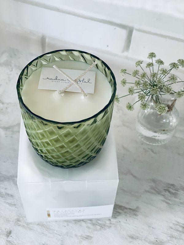"CRYSTALKA" NATURAL CANDLE IN olive GLASS - Image 10