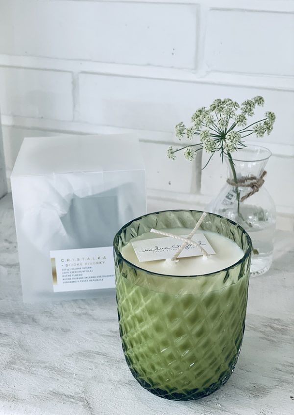 "CRYSTALKA" NATURAL CANDLE IN olive GLASS - Image 2
